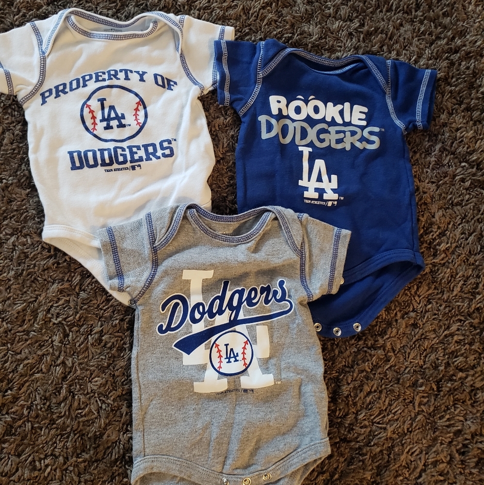 3 Dodgers onesies